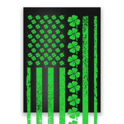 American Irish Clover Vintage Flag Poster