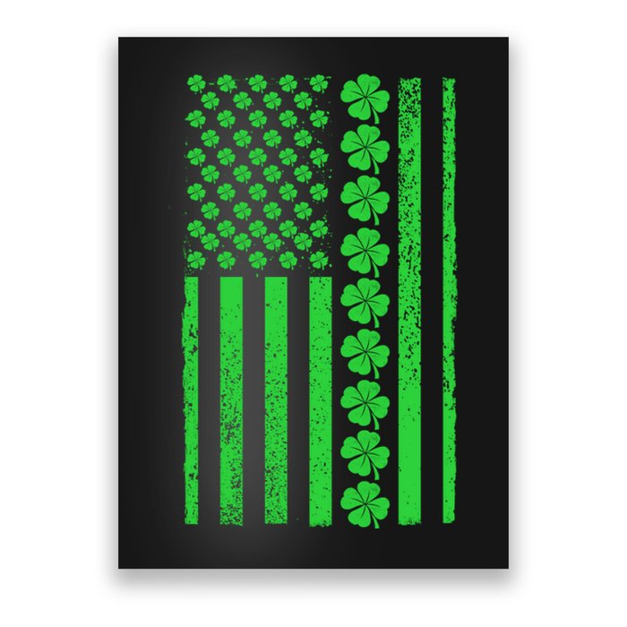 American Irish Clover Vintage Flag Poster