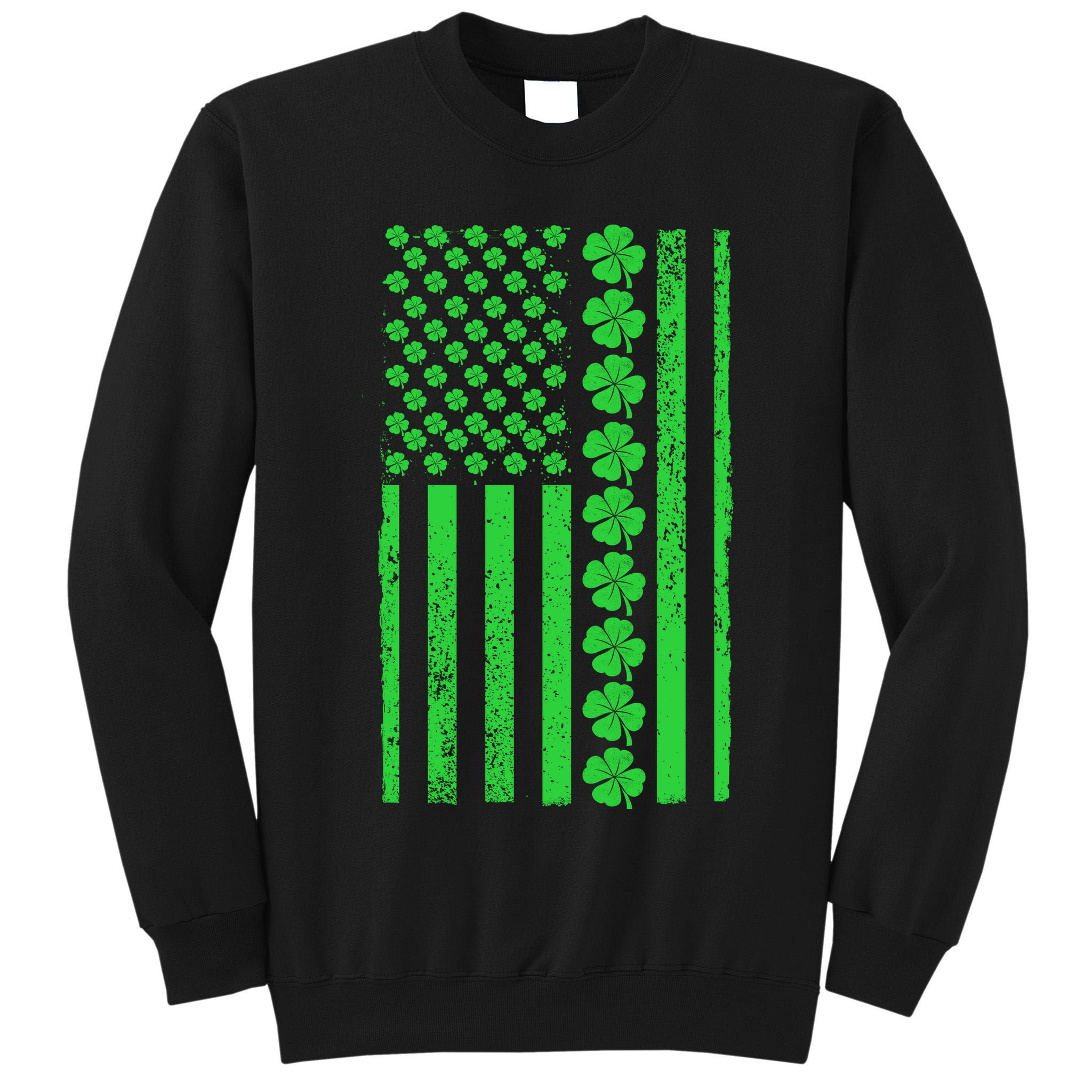 American Irish Clover Vintage Flag Tall Sweatshirt