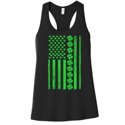 American Irish Clover Vintage Flag Women's Racerback Tank