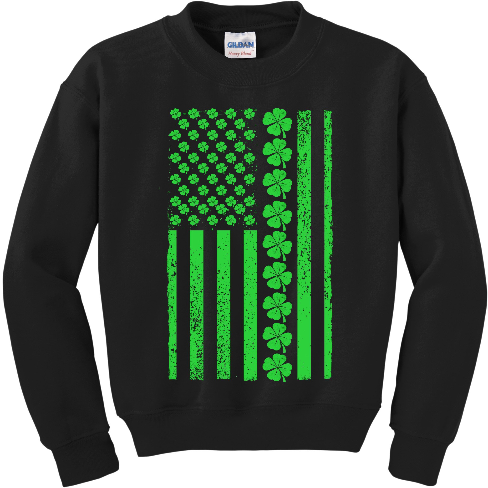 American Irish Clover Vintage Flag Kids Sweatshirt
