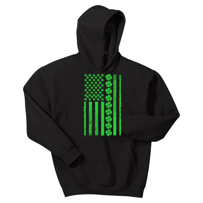 American Irish Clover Vintage Flag Kids Hoodie