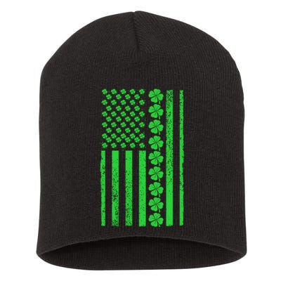 American Irish Clover Vintage Flag Short Acrylic Beanie