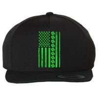 American Irish Clover Vintage Flag Wool Snapback Cap