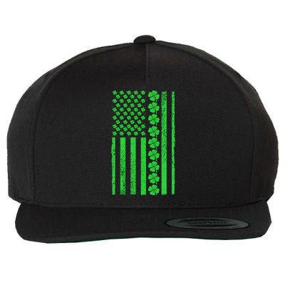 American Irish Clover Vintage Flag Wool Snapback Cap