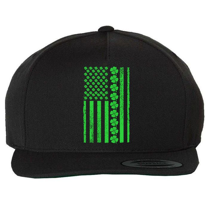 American Irish Clover Vintage Flag Wool Snapback Cap