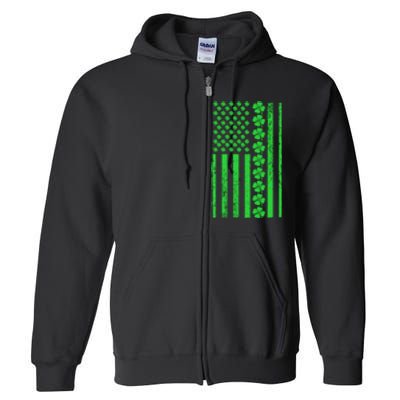 American Irish Clover Vintage Flag Full Zip Hoodie