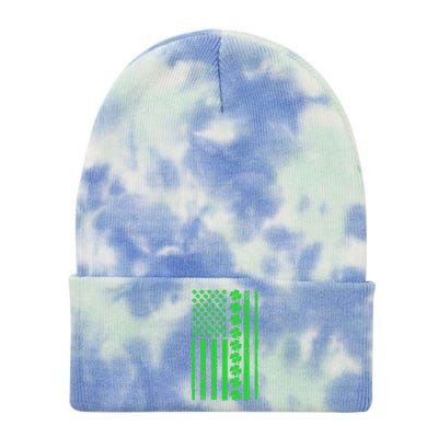 American Irish Clover Vintage Flag Tie Dye 12in Knit Beanie