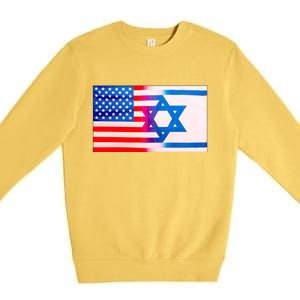 American Israel Flag Premium Crewneck Sweatshirt