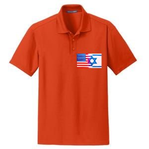 American Israel Flag Dry Zone Grid Polo