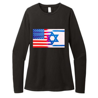 American Israel Flag Womens CVC Long Sleeve Shirt