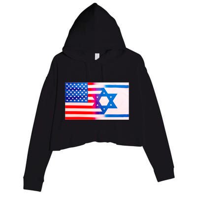 American Israel Flag Crop Fleece Hoodie