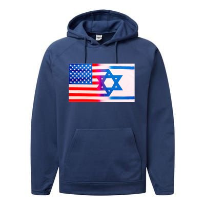 American Israel Flag Performance Fleece Hoodie