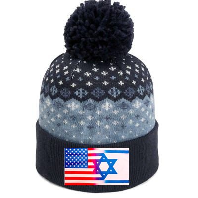 American Israel Flag The Baniff Cuffed Pom Beanie