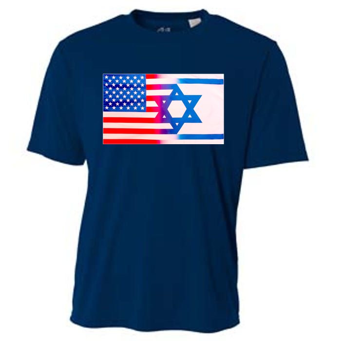 American Israel Flag Cooling Performance Crew T-Shirt