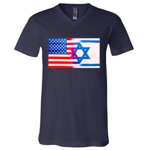 American Israel Flag V-Neck T-Shirt