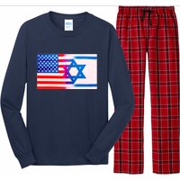 American Israel Flag Long Sleeve Pajama Set