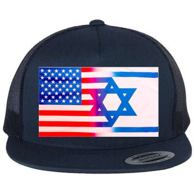 American Israel Flag Flat Bill Trucker Hat