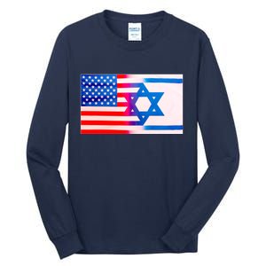 American Israel Flag Tall Long Sleeve T-Shirt