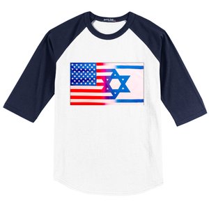 American Israel Flag Baseball Sleeve Shirt