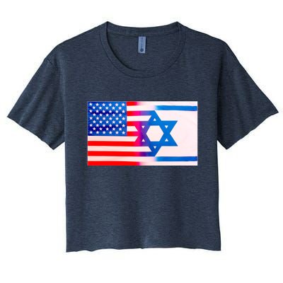 American Israel Flag Women's Crop Top Tee