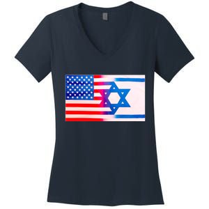 American Israel Flag Women's V-Neck T-Shirt