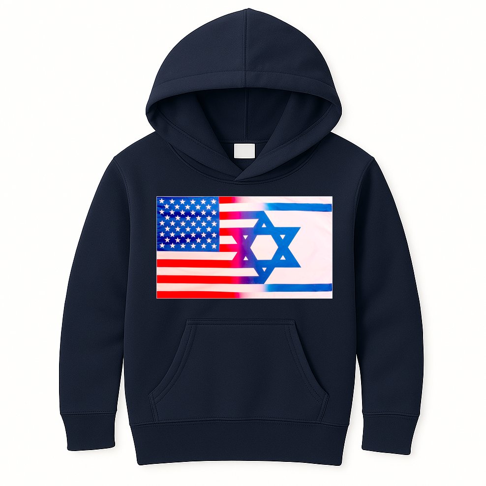 American Israel Flag Kids Hoodie