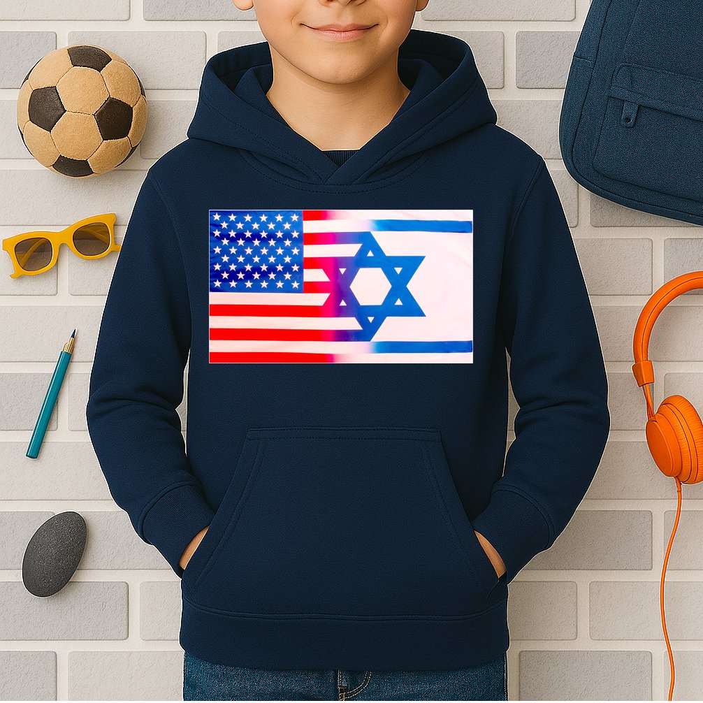 American Israel Flag Kids Hoodie