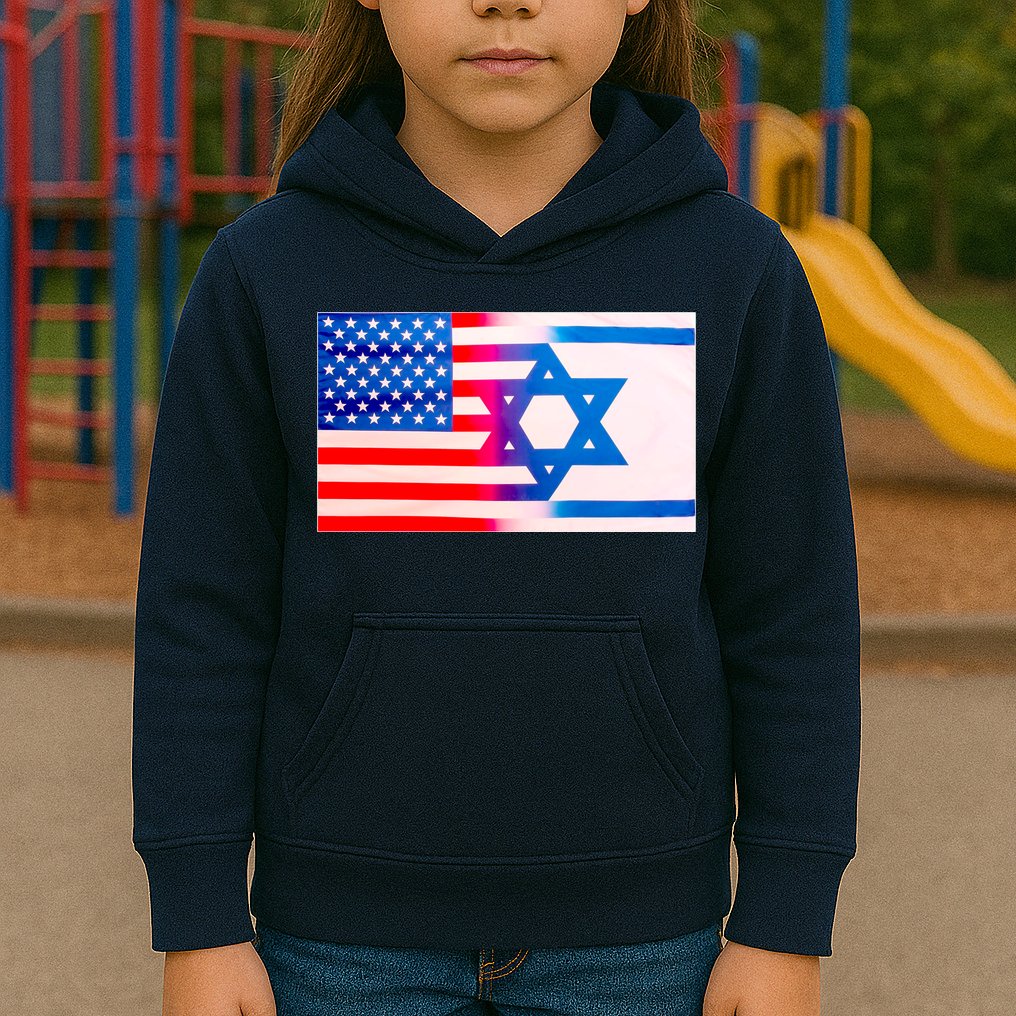 American Israel Flag Kids Hoodie