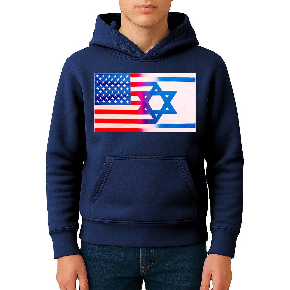 American Israel Flag Kids Hoodie