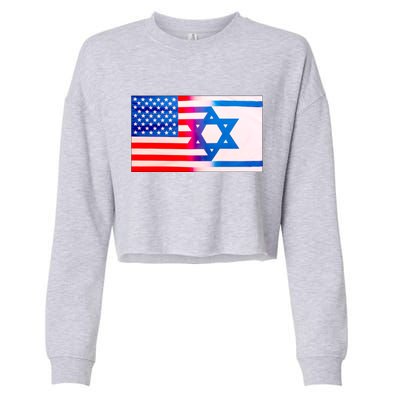 American Israel Flag Cropped Pullover Crew