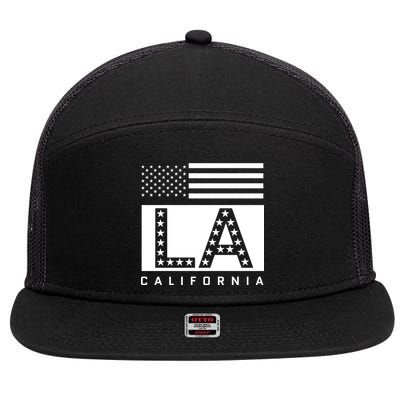 American LA California State Flag 7 Panel Mesh Trucker Snapback Hat