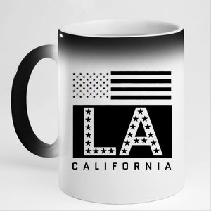 American LA California State Flag 11oz Black Color Changing Mug