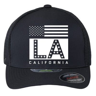 American LA California State Flag Flexfit Unipanel Trucker Cap