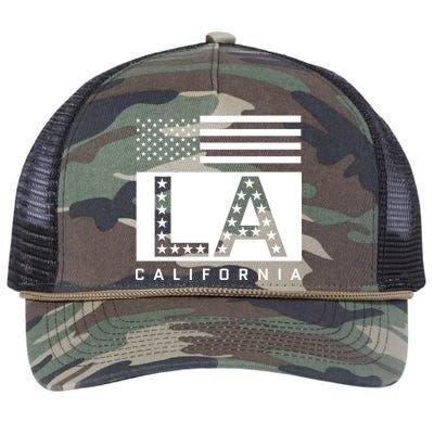 American LA California State Flag Retro Rope Trucker Hat Cap