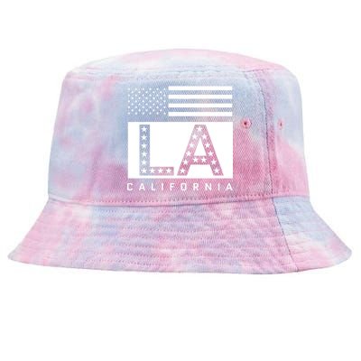 American LA California State Flag Tie-Dyed Bucket Hat