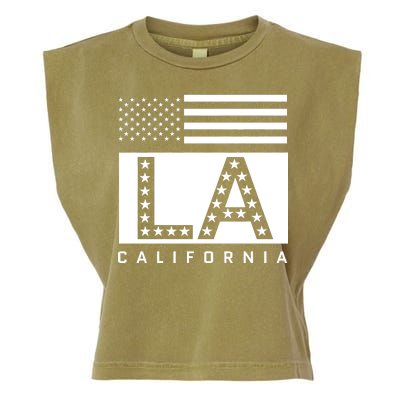 American LA California State Flag Garment-Dyed Women's Muscle Tee