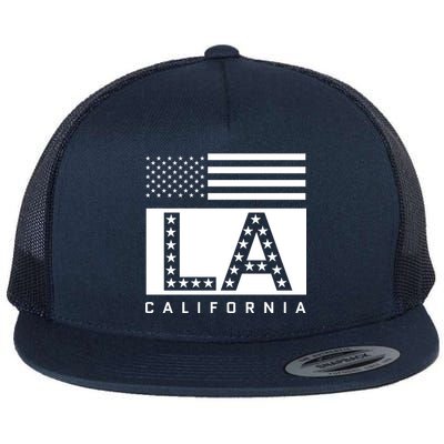 American LA California State Flag Flat Bill Trucker Hat