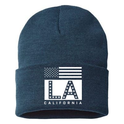 American LA California State Flag Sustainable Knit Beanie