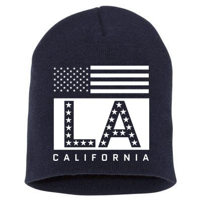 American LA California State Flag Short Acrylic Beanie