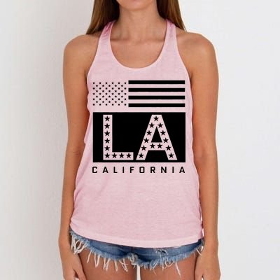 American LA California State Flag Women's Knotted Racerback Tank