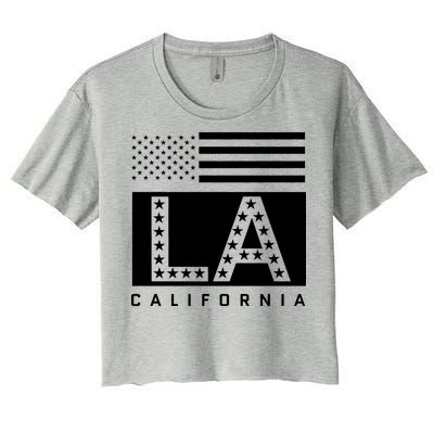 American LA California State Flag Women's Crop Top Tee