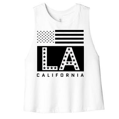 American LA California State Flag Women's Racerback Cropped Tank