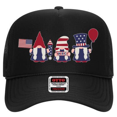 American Lawn Gnomes USA Go America High Crown Mesh Back Trucker Hat