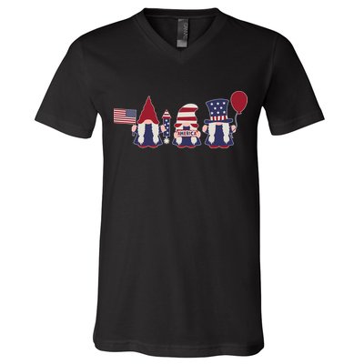 American Lawn Gnomes USA Go America V-Neck T-Shirt