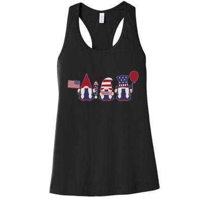 American Lawn Gnomes USA Go America Women's Racerback Tank