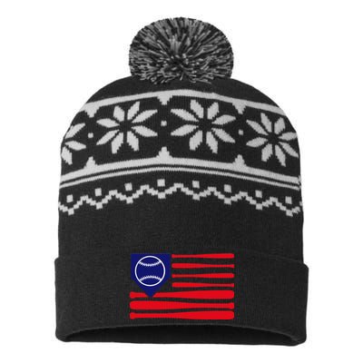 American League Baseball Flag USA-Made Snowflake Beanie