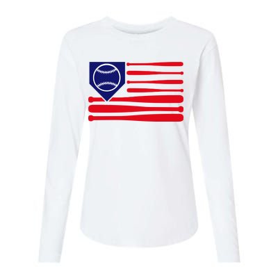 American League Baseball Flag Womens Cotton Relaxed Long Sleeve T-Shirt