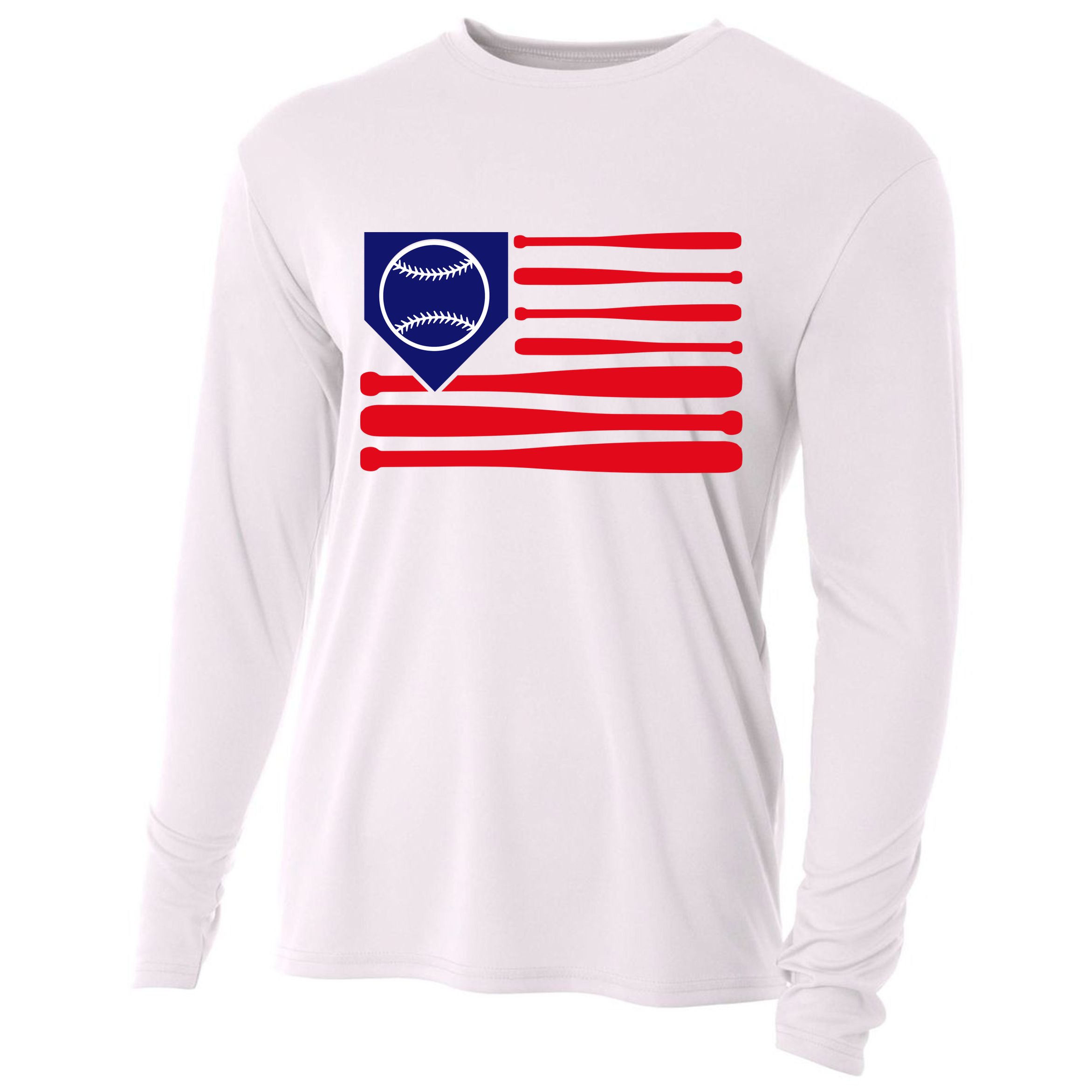 American League Baseball Flag Cooling Performance Long Sleeve Crew