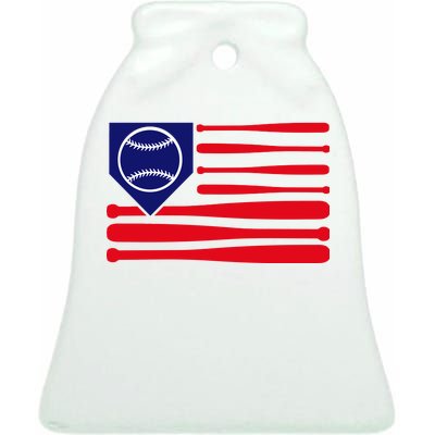 American League Baseball Flag Ceramic Bell Ornament